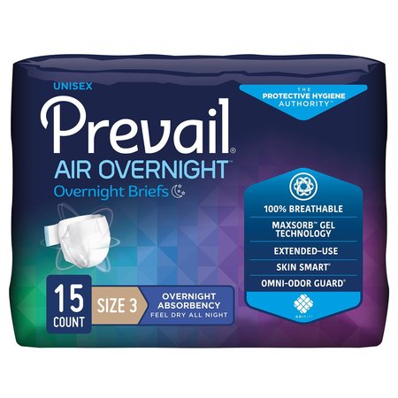 PREVAIL Prevail Incontinence Brief Breathable, Overnight, PK 15 NGX-014